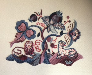 Jacobean crewelwork completed